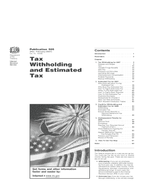 IRS Publication 505 Tax Withholding and Estimated Tax