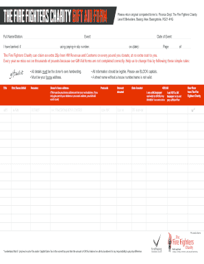 The Fire Fighters Charity Gift Aid Form