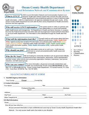 NJ-LINCS Enrollment Form