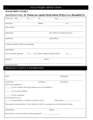 Volunteer Application Form