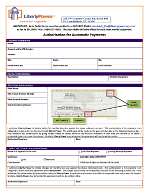 Authorization for Automatic Payments 2