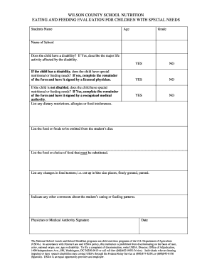 Eating and Feeding Evaluation for Children with Special Needs