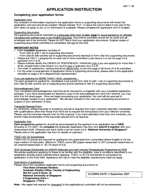 GSE 7 / 98 Application Form