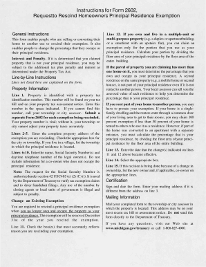 Form 2602 - Rescind Homeowners Principal Residence Exemption
