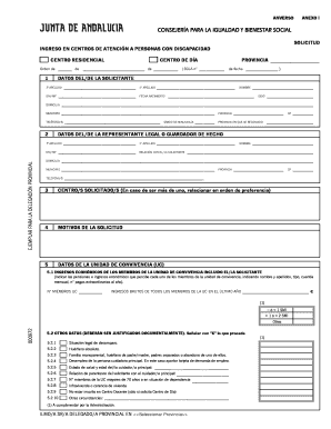 Solicitud de Ingreso en Centros de Atención a Personas con Discapacidad