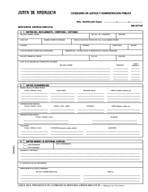 Solicitud de Asistencia Jurídica Gratuita
