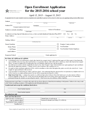 Open Enrollment Application for School