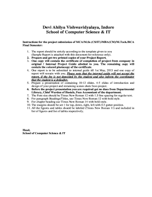 Project Report Format - School Of Computer Science - Devi Ahilya - scs dauniv ac