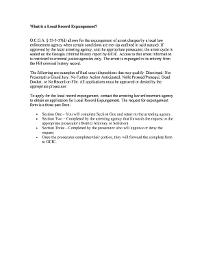 Georgia Local Record Expungement Request
