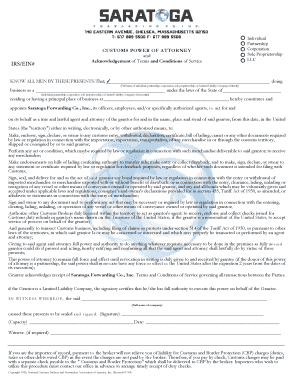 Customs Power of Attorney