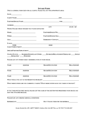 Client Intake Form
