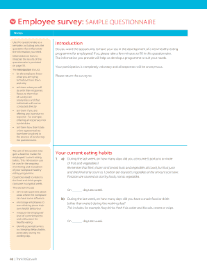 Employee Healthy Eating Survey