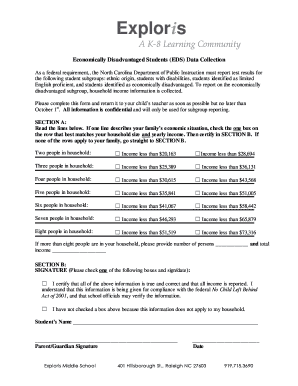 Economically Disadvantaged Students Data Collection Form