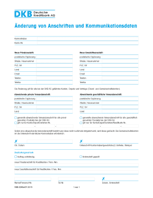 Änderung von Anschriften und Kommunikationsdaten
