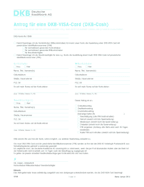 Antrag für eine DKB-VISA-Card