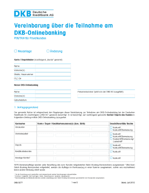 Vereinbarung über die Teilnahme am DKB-Onlinebanking