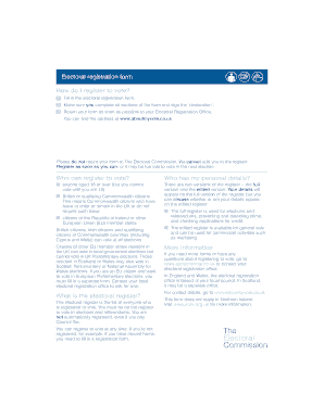 UK Electoral Registration Form