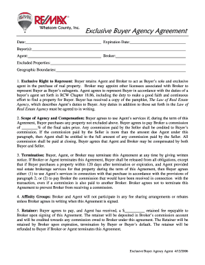 Exclusive Buyer Agency Agreement