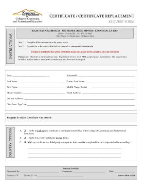 Certificate Replacement Request Form