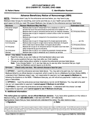Advance Beneficiary Notice of Noncoverage for Ambulance Services