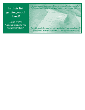 Skip-A-Pay Loan Deferral Form