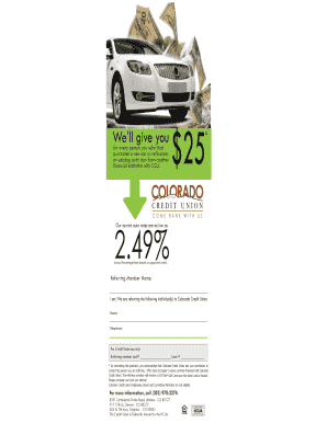 Colorado Credit Union Auto Loan Referral Form