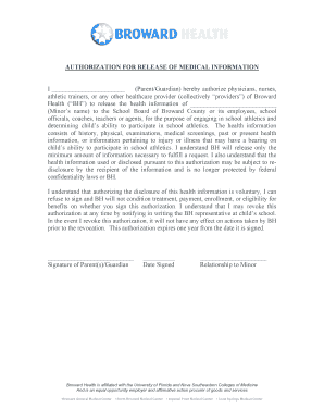 Authorization for Release of Medical Information