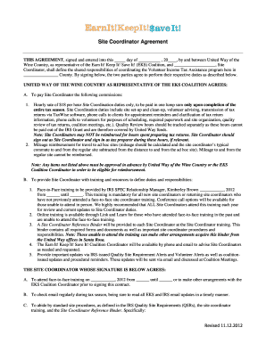 Birthday coupon template pdf - Site Coordinator Agreement - United Way