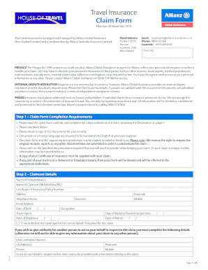 Travel Insurance Claim Form