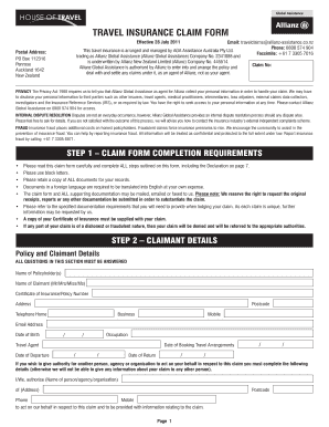 Travel Insurance Claim Form