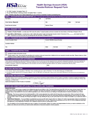 HSA Transfer/Rollover Request Form