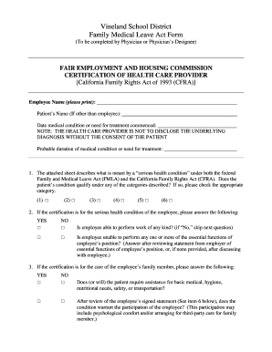 California Family Rights Act Certification Form
