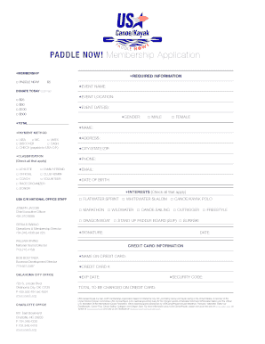 Paddle Now Membership Application