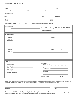 General Application Form