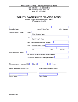 Policy Ownership Change Form
