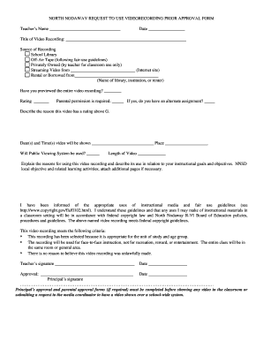 North Nodaway Video Recording Approval Form