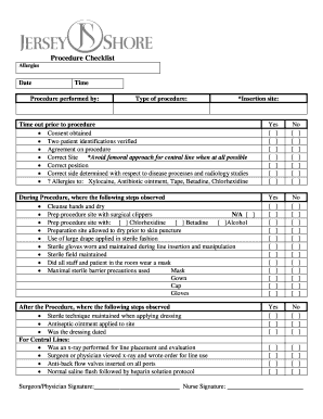 Medical Procedure Checklist