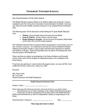 Health Education Permission Form
