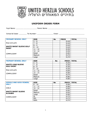 Uniform Order Form