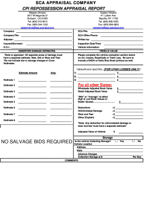 CPI Repossession Appraisal Report