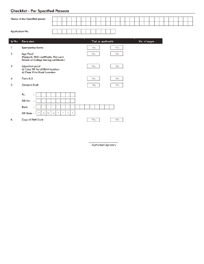 SBI General Insurance Specified Person Sponsorship Form