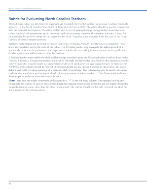 North Carolina Teacher Evaluation Rubric