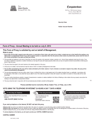 Form of Proxy - Annual Meeting