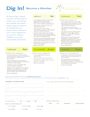 Stone Barns Center Membership Application