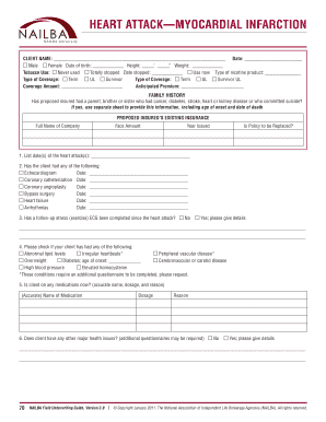 Heart Attack Underwriting Form