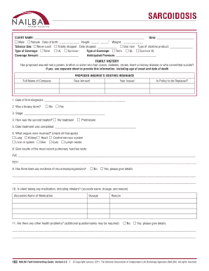 Sarcoidosis Insurance Application Form