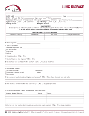 Lung Disease Insurance Application Form