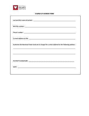 Change of Address Form