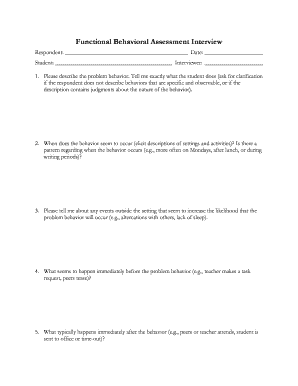 Functional Behavioral Assessment Interview - Tucson LINKS