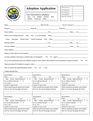 Pet Adoption Application Form